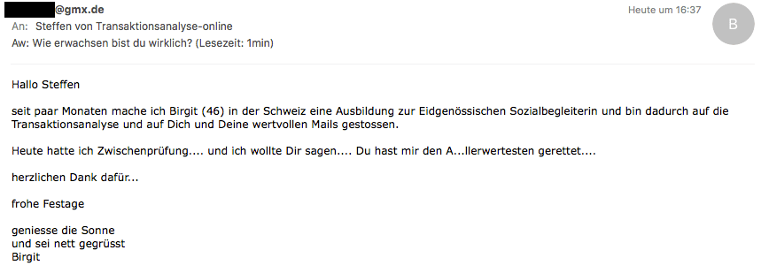 Birgit Testimonial Transaktionsanalyse Birgit Testimonial Transaktionsanalyse