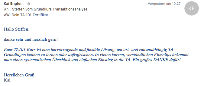 Kai testimonial transaktionsanalyse-online de Kai testimonial transaktionsanalyse-online de