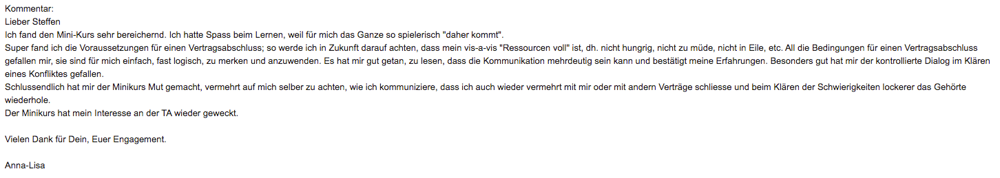 Testimonial Minikurs